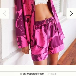 Anthropologie Pink Swan Pajama Shorts